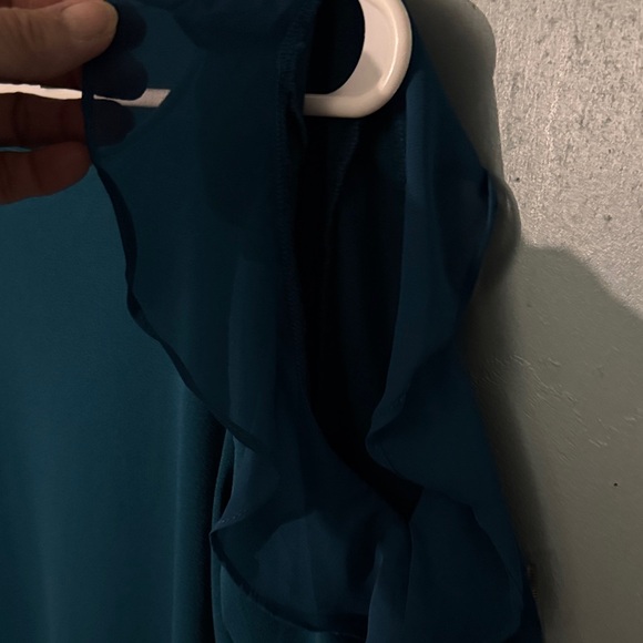 BOLD elements Deep Teal Ruffle Blouse - Picture 3 of 6